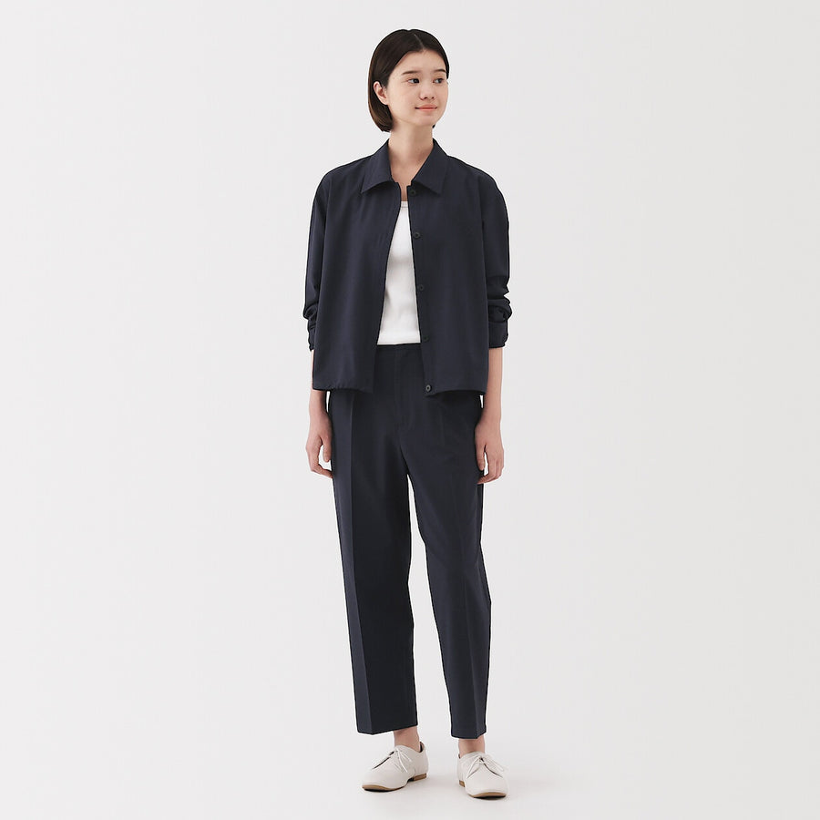 W's Breathable seersucker tapered pants Dark greyXS