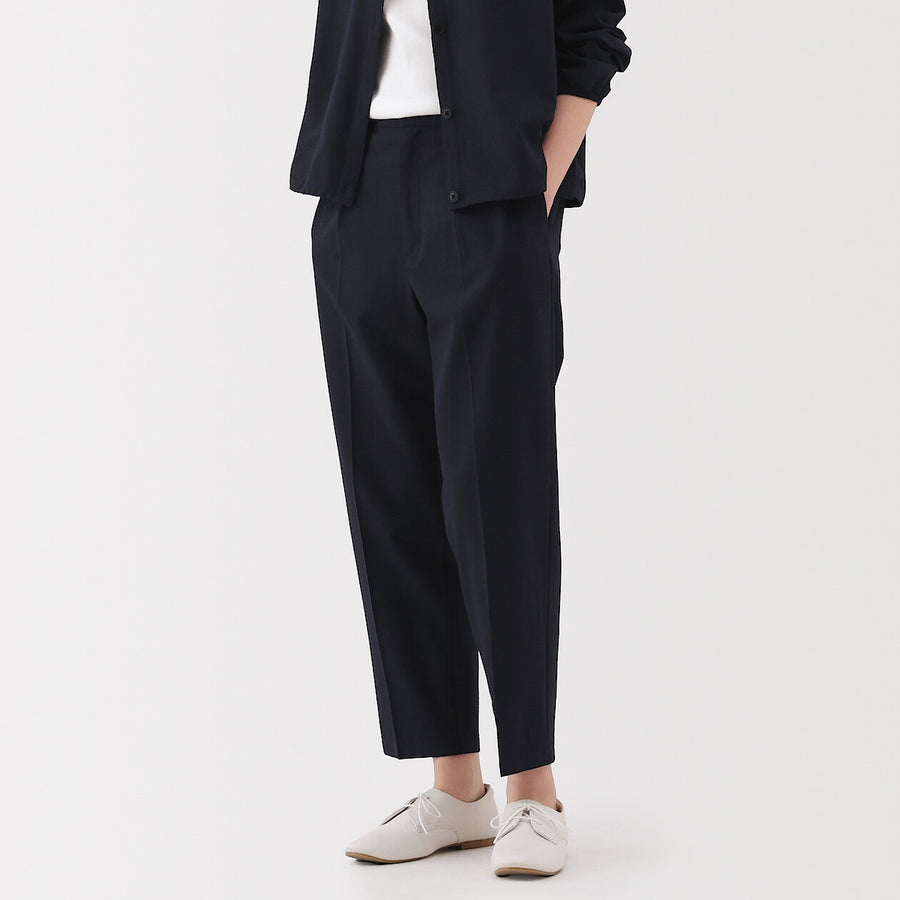 W's Breathable seersucker tapered pants Dark greyXS