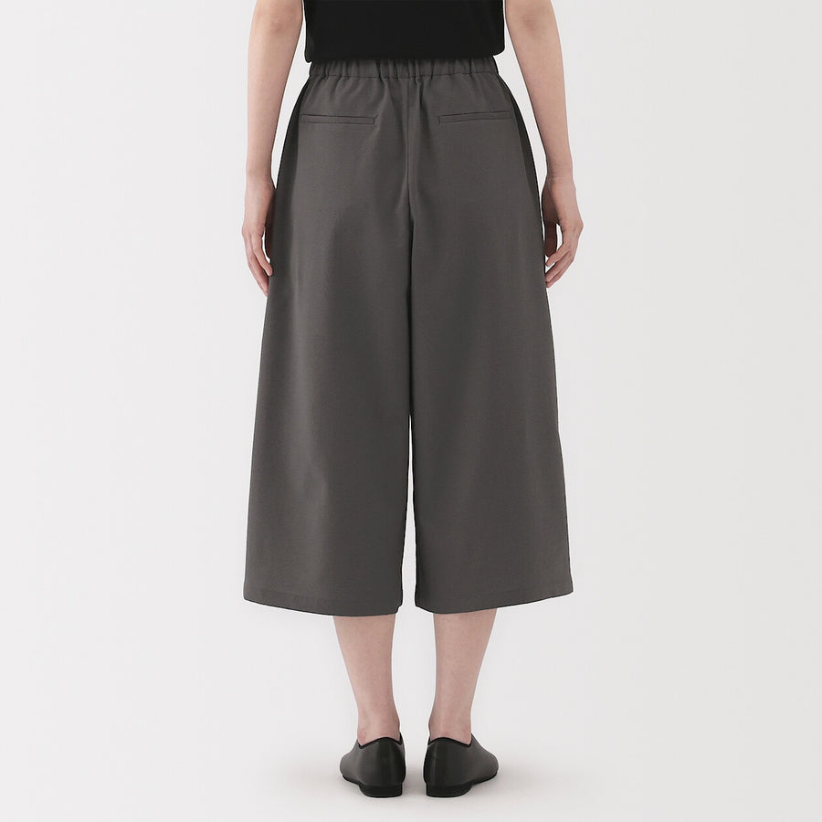 W's Breathable seersucker Easy cropped pants Dark greyXS