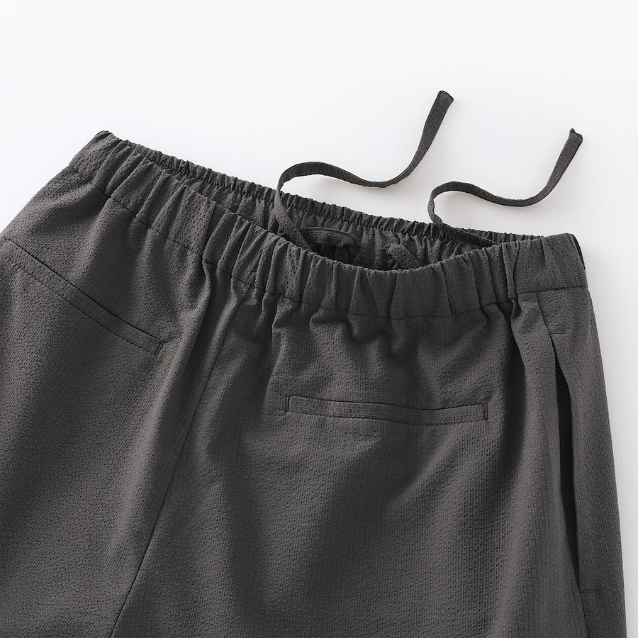 W's Breathable seersucker Easy cropped pants Dark greyXS