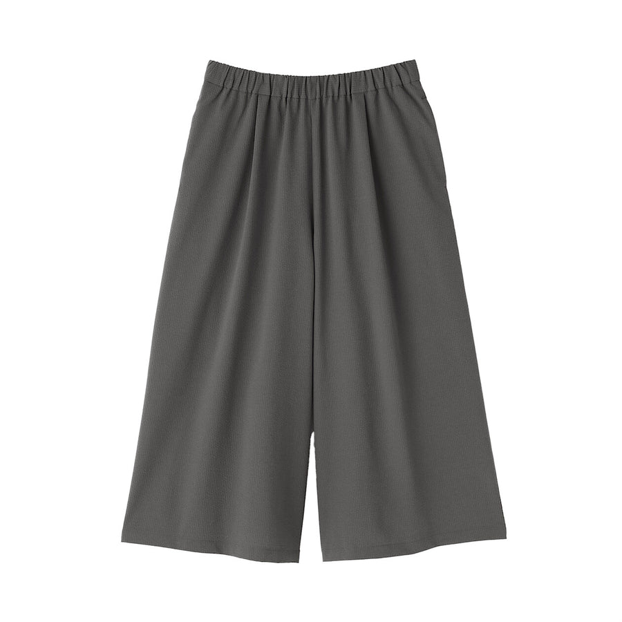 W's Breathable seersucker Easy cropped pants Dark greyXS