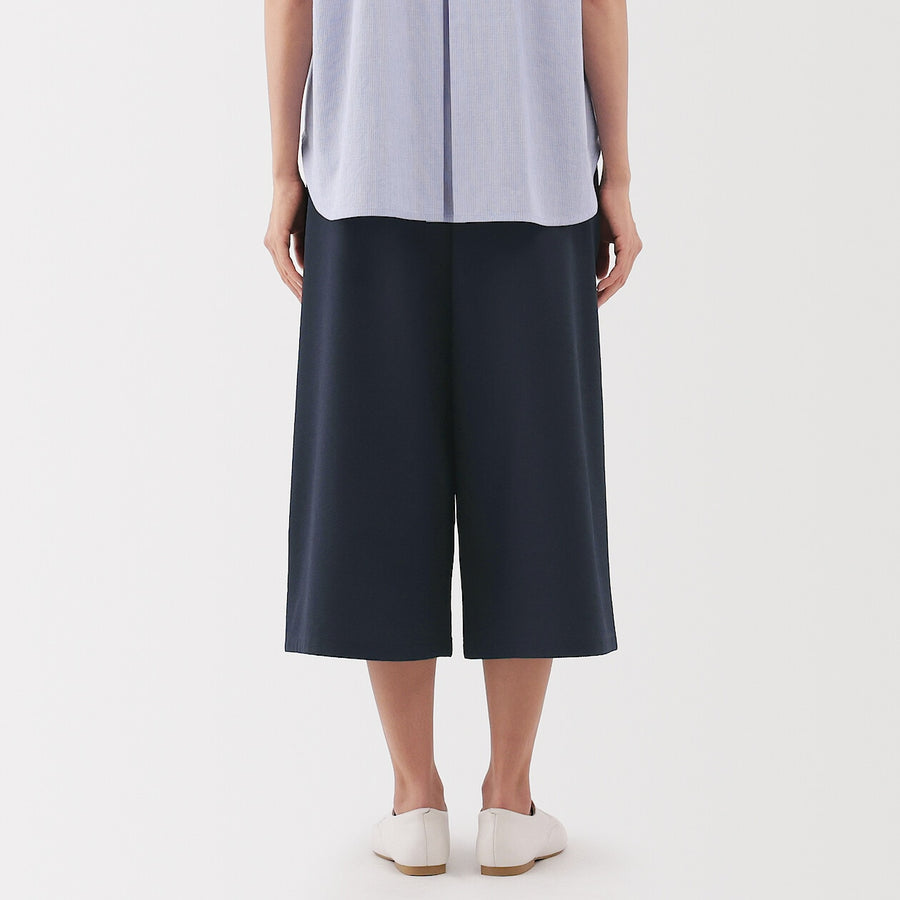 W's Breathable seersucker Easy cropped pants Dark greyXS