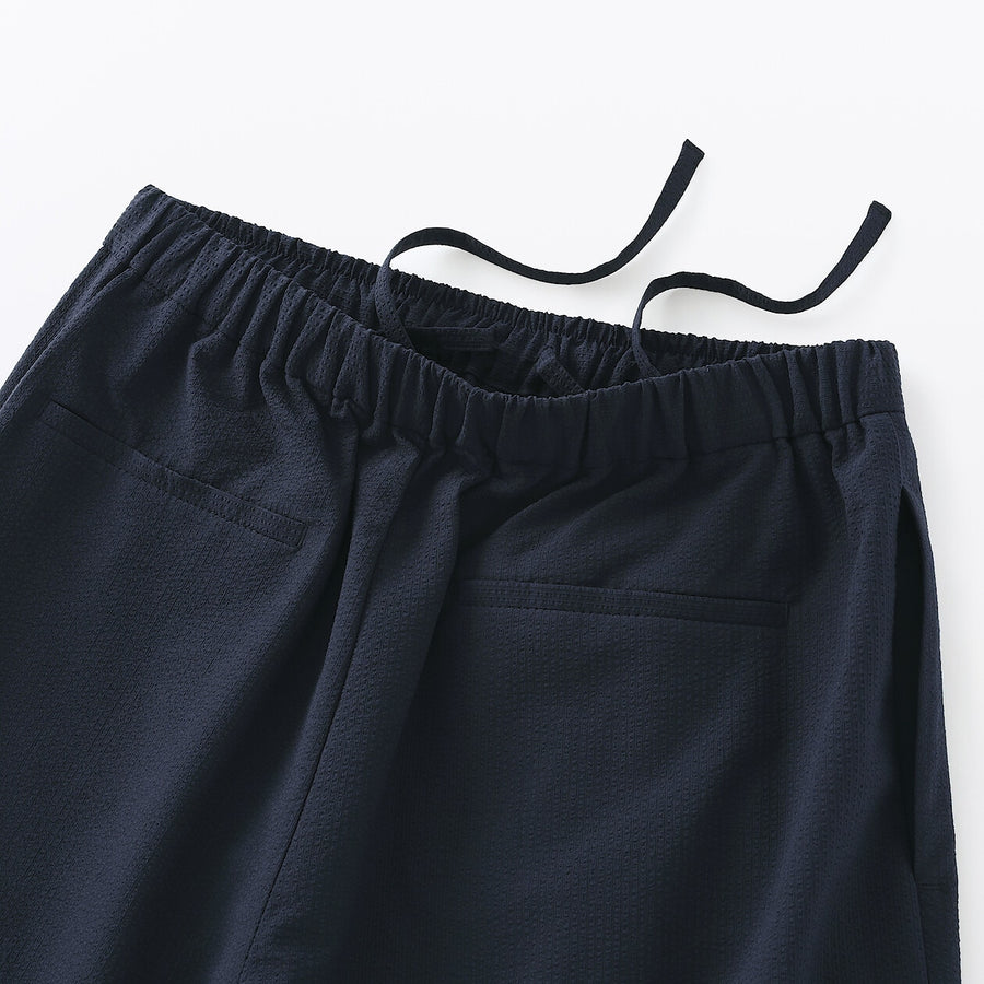 W's Breathable seersucker Easy cropped pants Dark greyXS