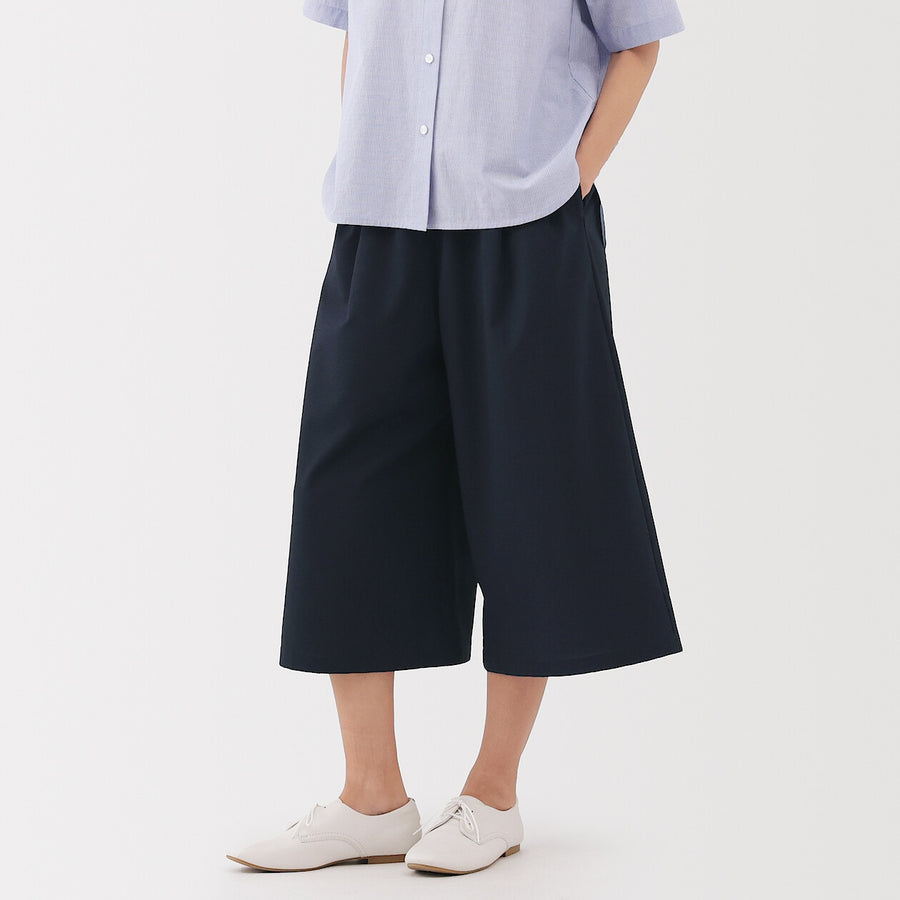 W's Breathable seersucker Easy cropped pants Dark greyXS