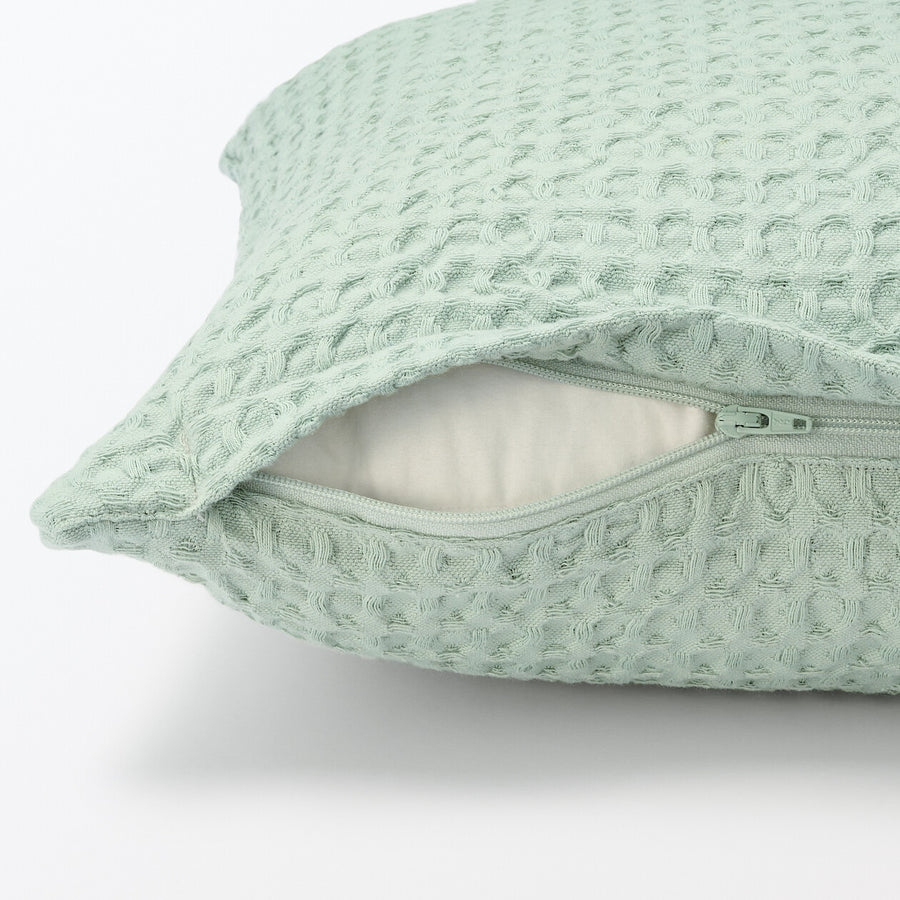 WASHED COTTON WAFFLE WEAVE CUSHION COVER