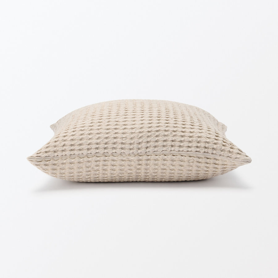 WASHED COTTON WAFFLE WEAVE CUSHION COVER