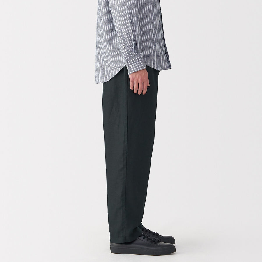 M's Hemp blend twill darted straight pants BlackXS