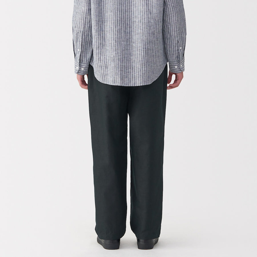 M's Hemp blend twill darted straight pants BlackXS