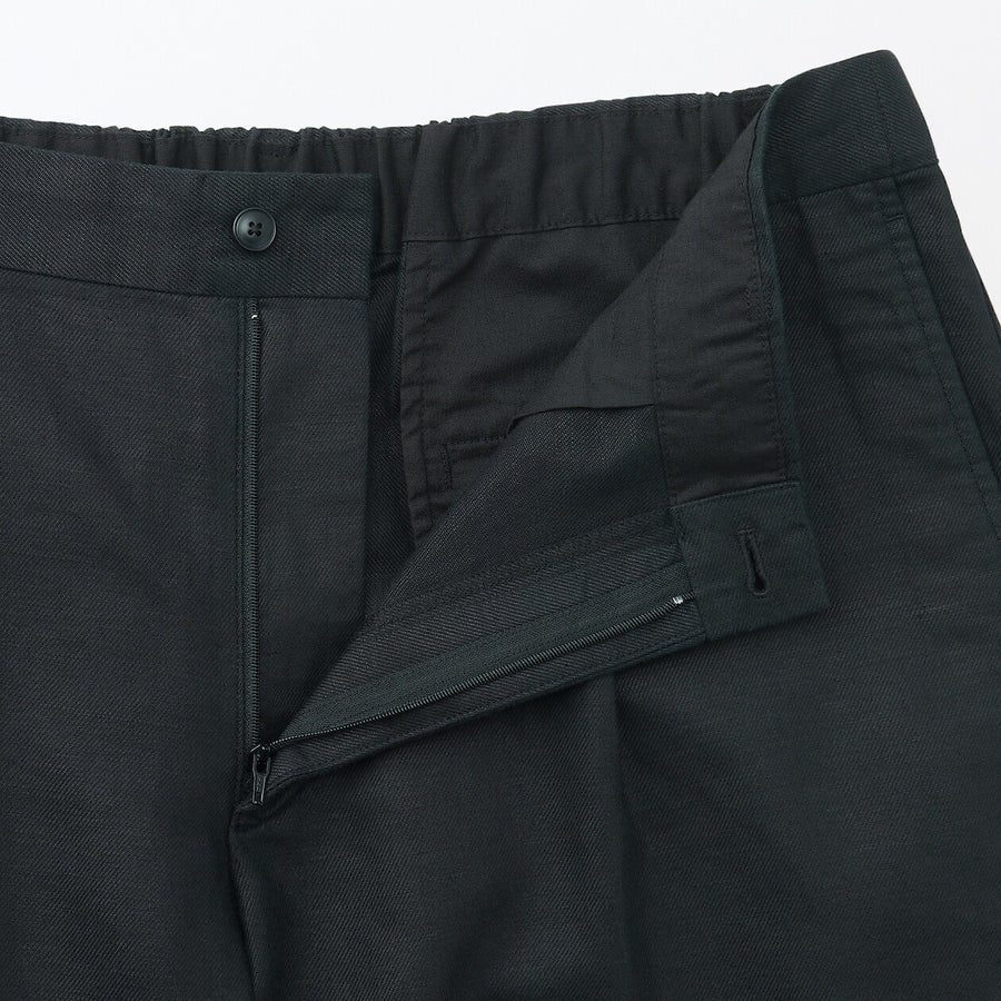 M's Hemp blend twill darted straight pants BlackXS