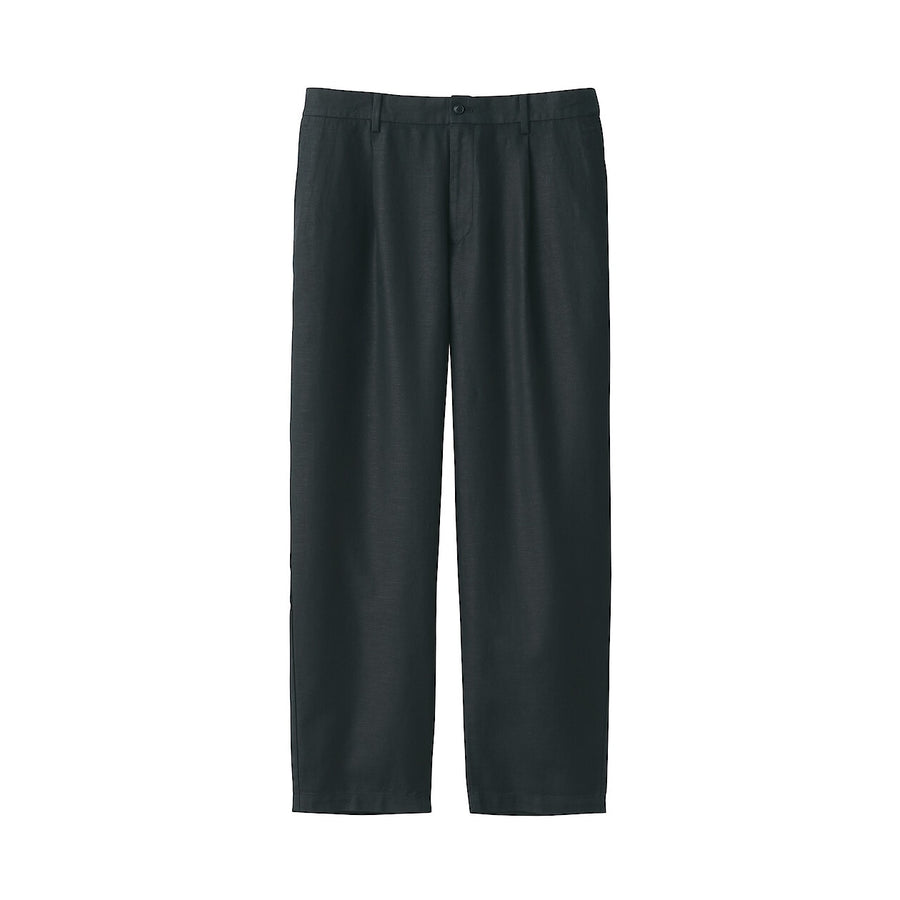 M's Hemp blend twill darted straight pants BlackXS
