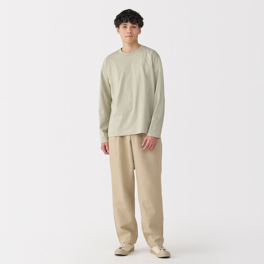 M's Hemp blend twill darted straight pants BlackXS