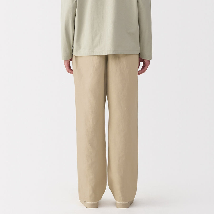 M's Hemp blend twill darted straight pants BlackXS