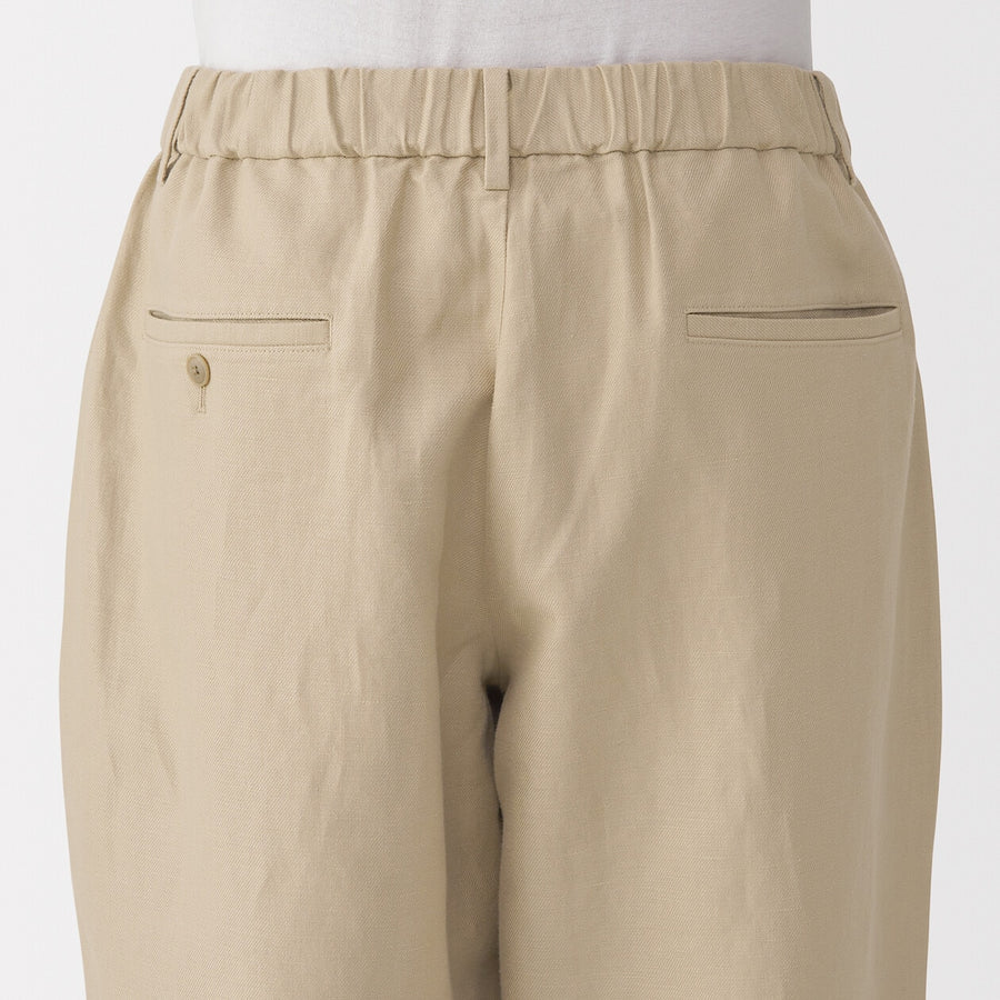 M's Hemp blend twill darted straight pants BlackXS