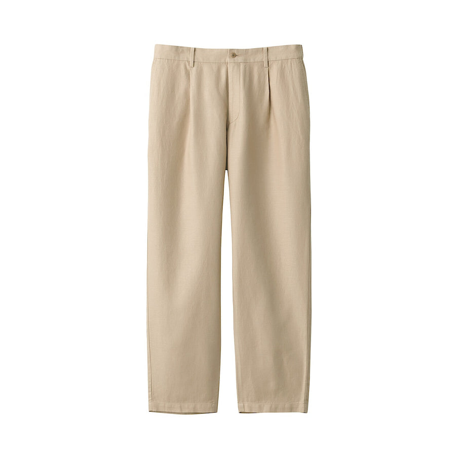 M's Hemp blend twill darted straight pants BlackXS