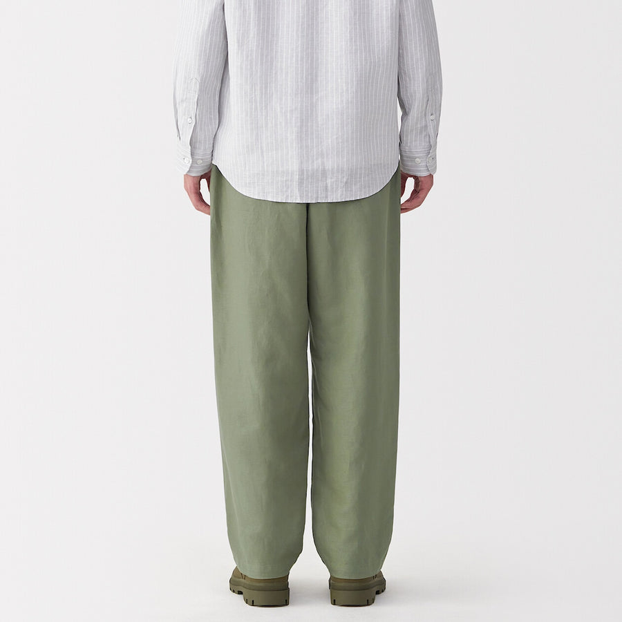 M's Hemp blend twill darted straight pants BlackXS