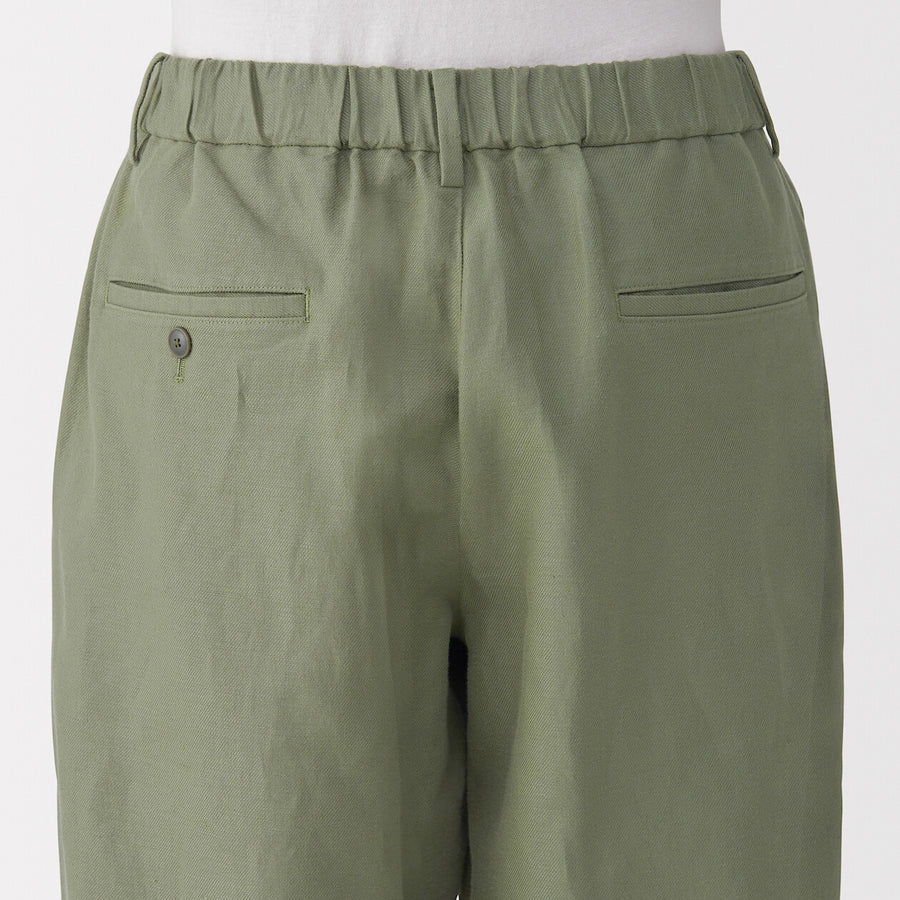 M's Hemp blend twill darted straight pants BlackXS