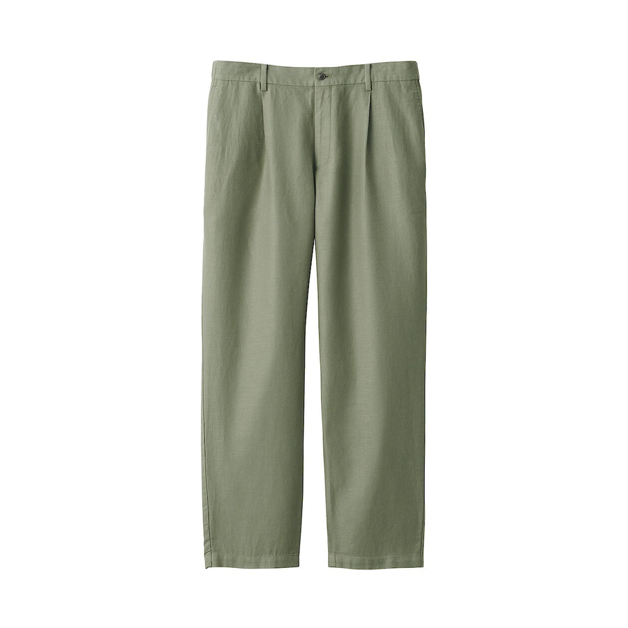 M's Hemp blend twill darted straight pants BlackXS