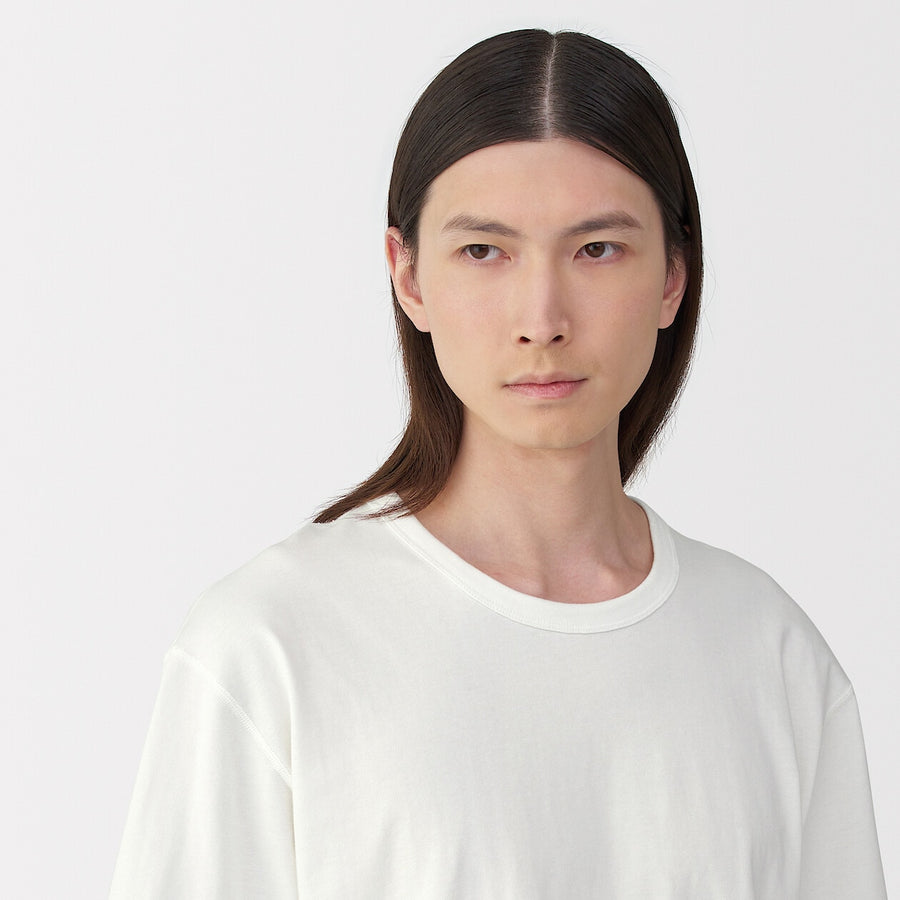 M's knitted by traditional method crewneck SS T-shirtWhiteS