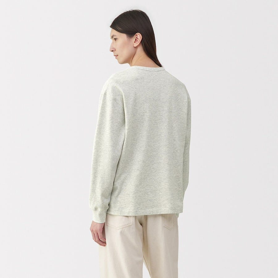 M's knitted by traditional method crew neck LS Tee L greyS