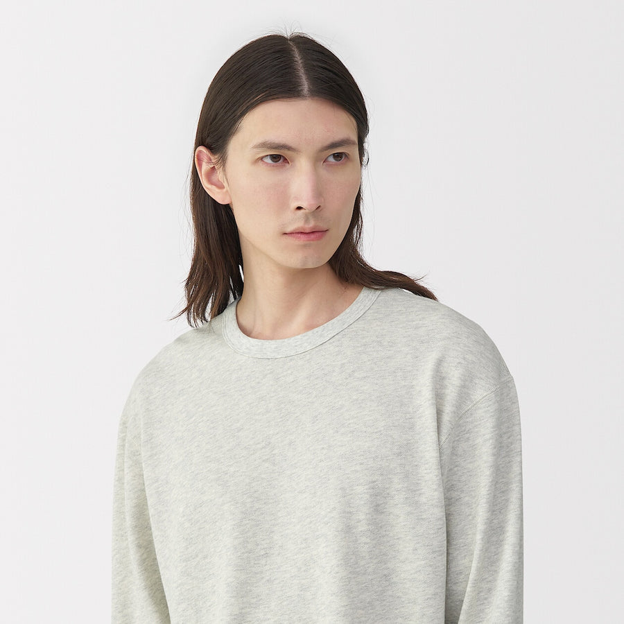 M's knitted by traditional method crew neck LS Tee L greyS