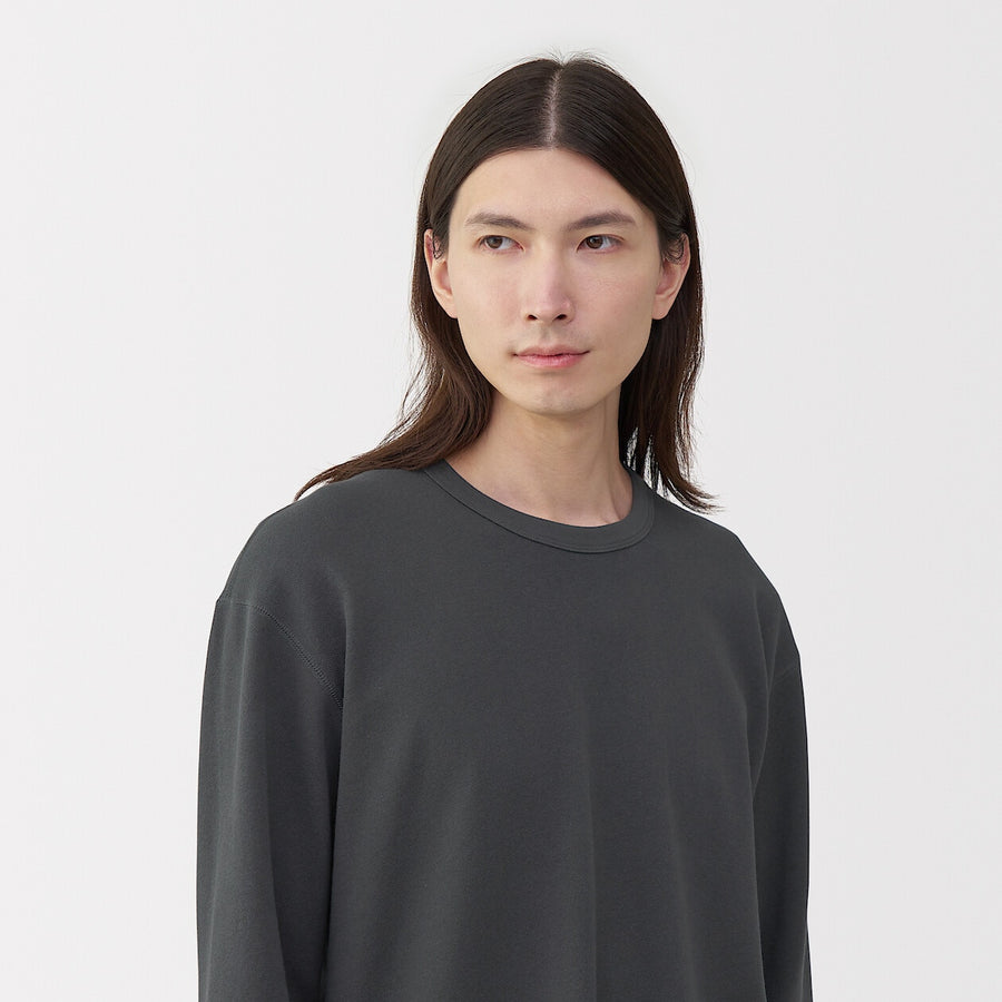 M's knitted by traditional method crew neck LS Tee L greyS