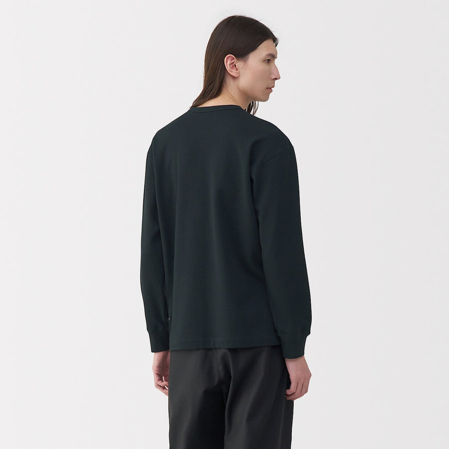 M's knitted by traditional method crew neck LS Tee L greyS