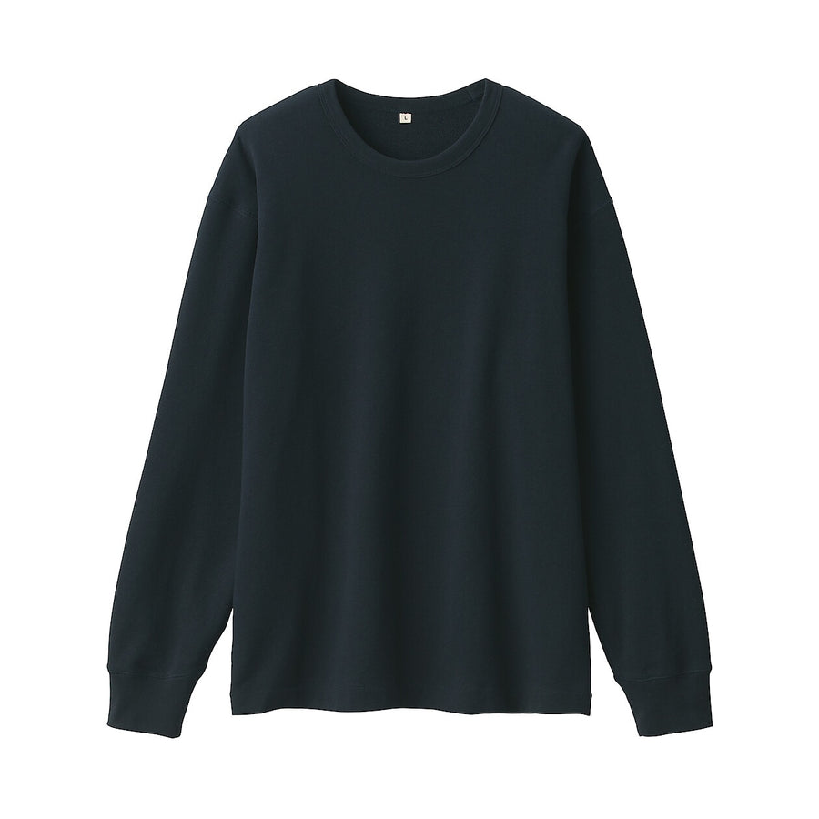 M's knitted by traditional method crew neck LS Tee L greyS