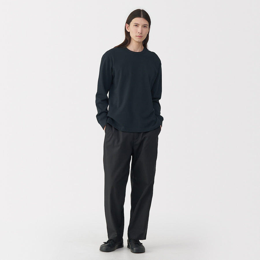 M's knitted by traditional method crew neck LS Tee L greyS