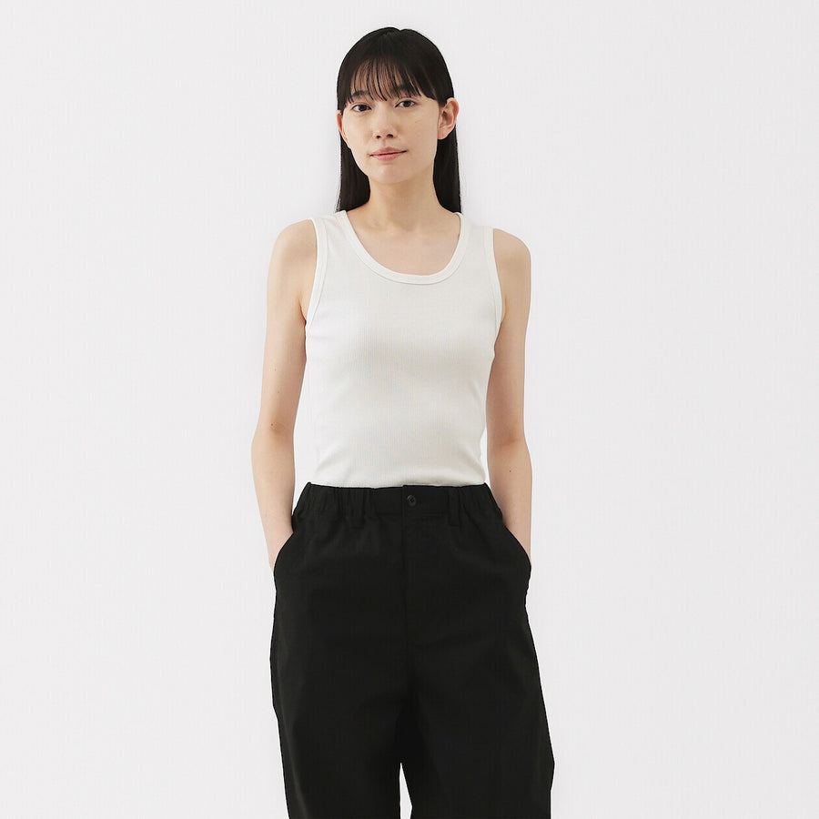 W's Stretch ribbed tank top Off WhiteXS