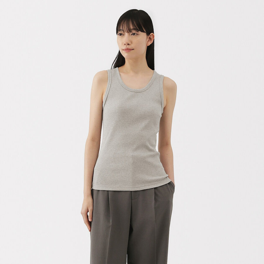 W's Stretch ribbed tank top Off WhiteXS