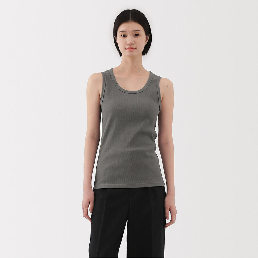 W's Stretch ribbed tank top Off WhiteXS