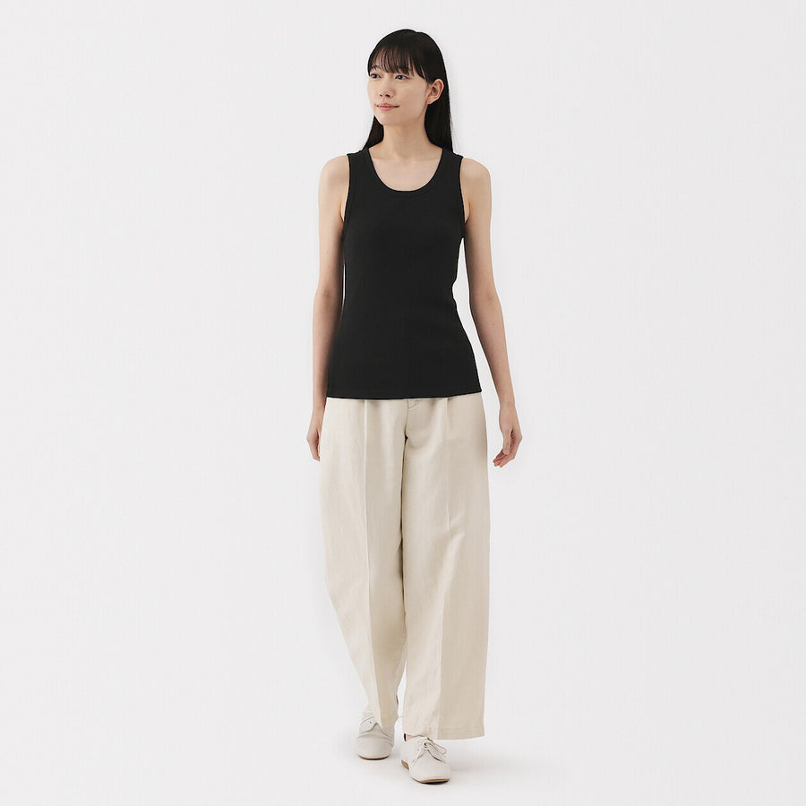 W's Stretch ribbed tank top Off WhiteXS