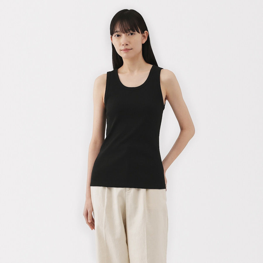 W's Stretch ribbed tank top Off WhiteXS