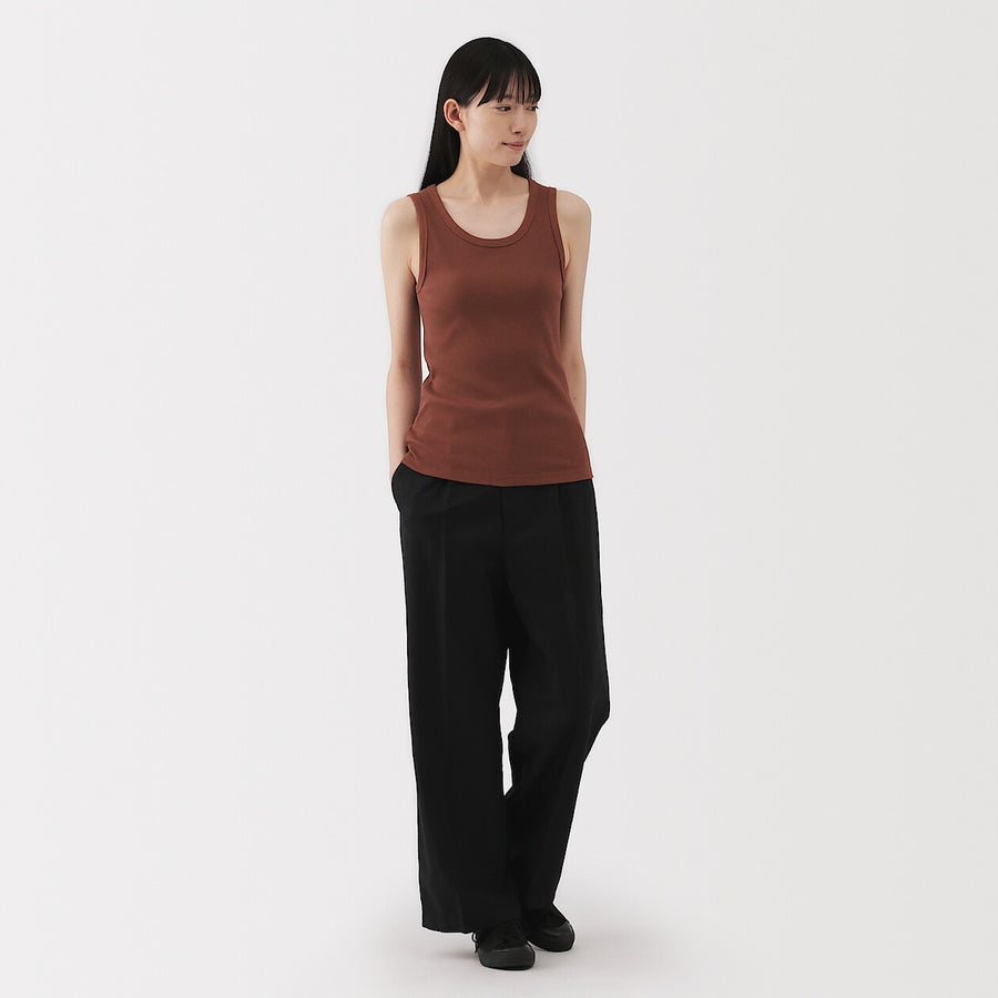 W's Stretch ribbed tank top Off WhiteXS