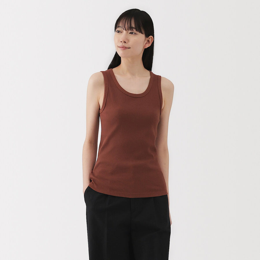 W's Stretch ribbed tank top Off WhiteXS