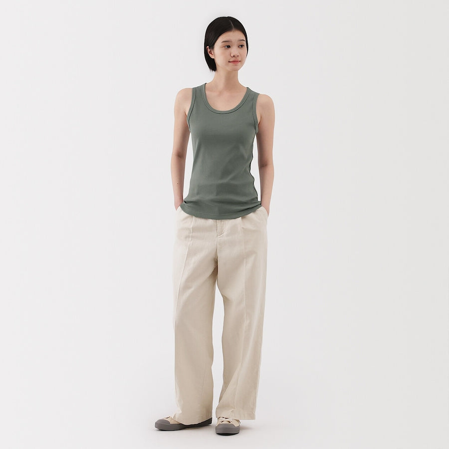W's Stretch ribbed tank top Off WhiteXS