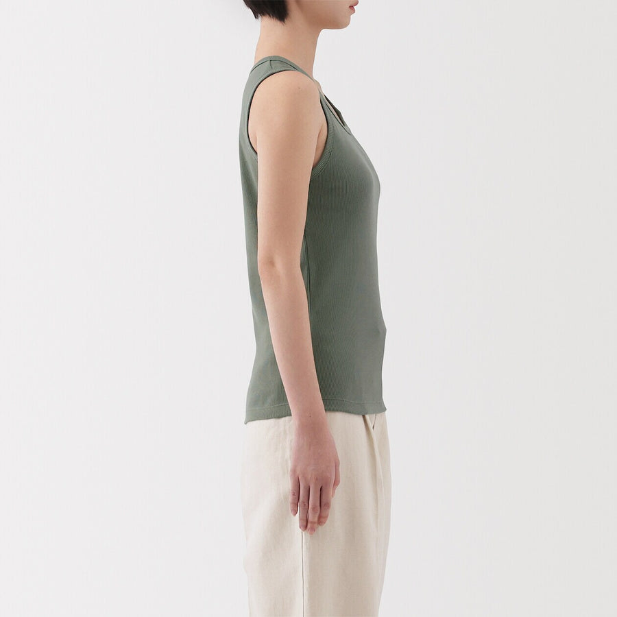 W's Stretch ribbed tank top Off WhiteXS