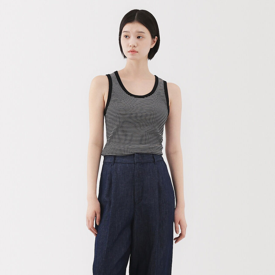 W's Stretch ribbed tank top Off WhiteXS