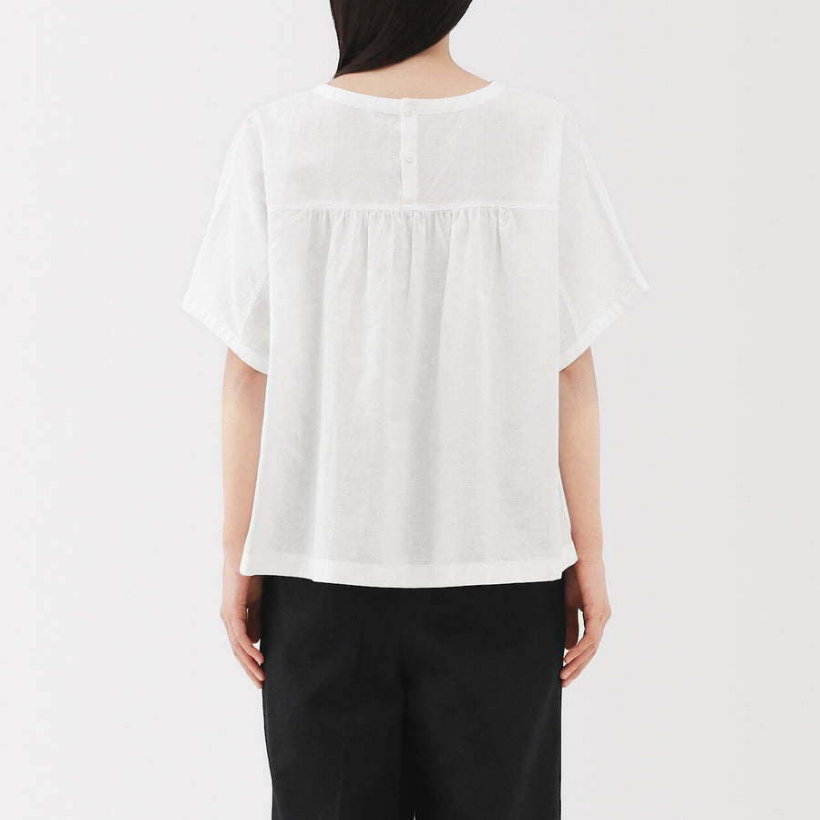 W's Hemp cotton S/S blouse WhiteXS