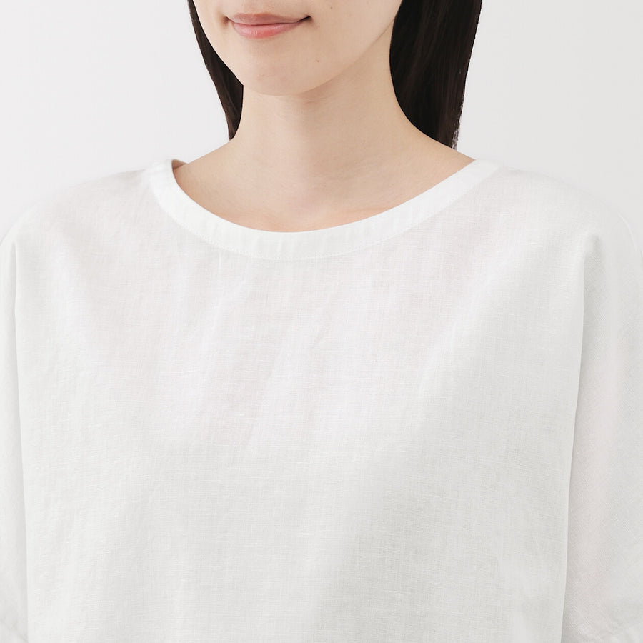 W's Hemp cotton S/S blouse WhiteXS