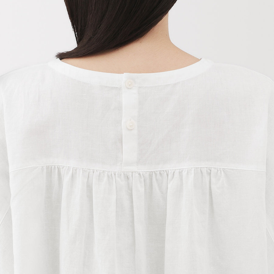 W's Hemp cotton S/S blouse WhiteXS