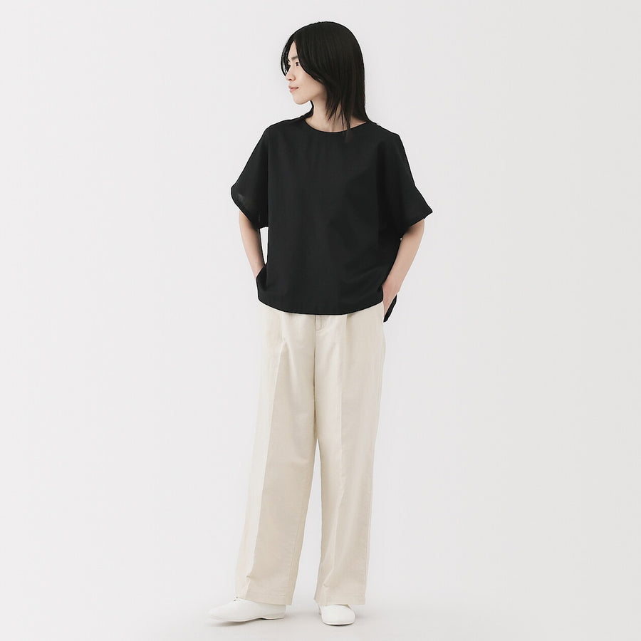W's Hemp cotton S/S blouse WhiteXS