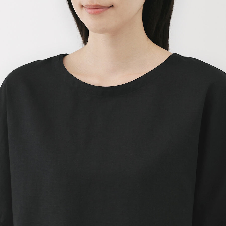 W's Hemp cotton S/S blouse WhiteXS