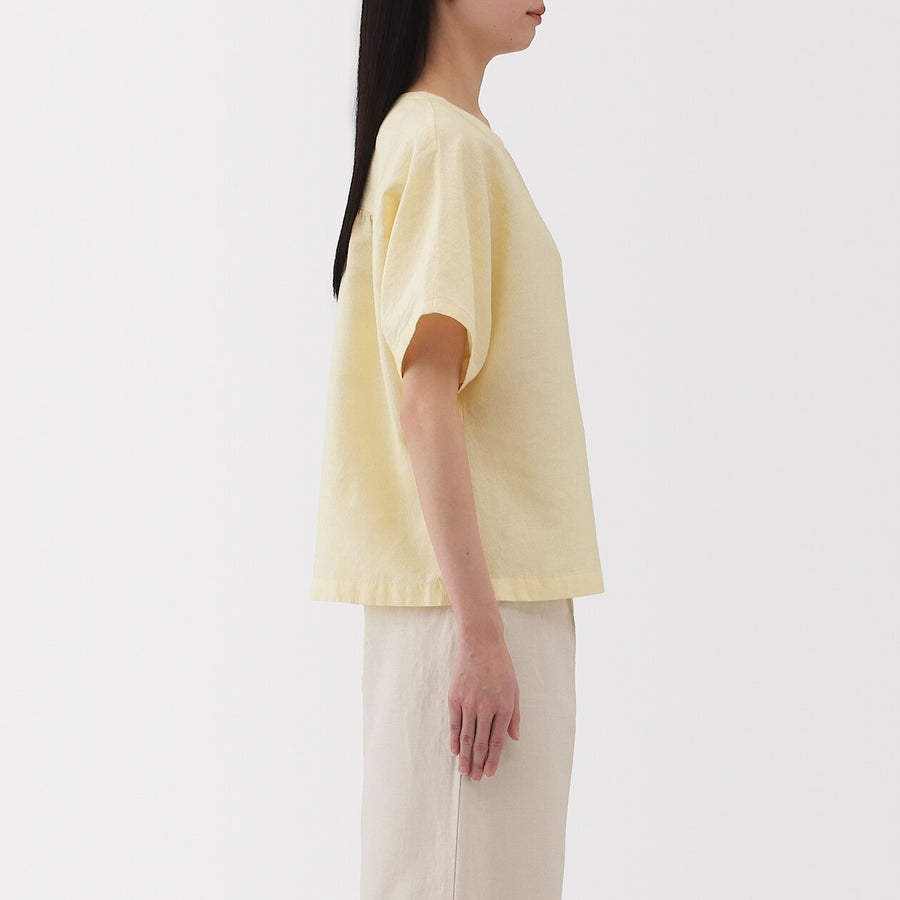 W's Hemp cotton S/S blouse WhiteXS