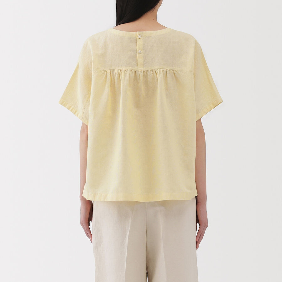 W's Hemp cotton S/S blouse WhiteXS