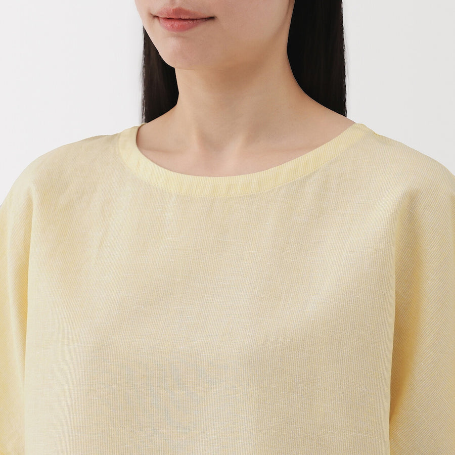 W's Hemp cotton S/S blouse WhiteXS