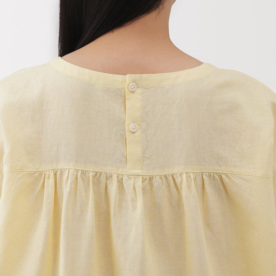 W's Hemp cotton S/S blouse WhiteXS