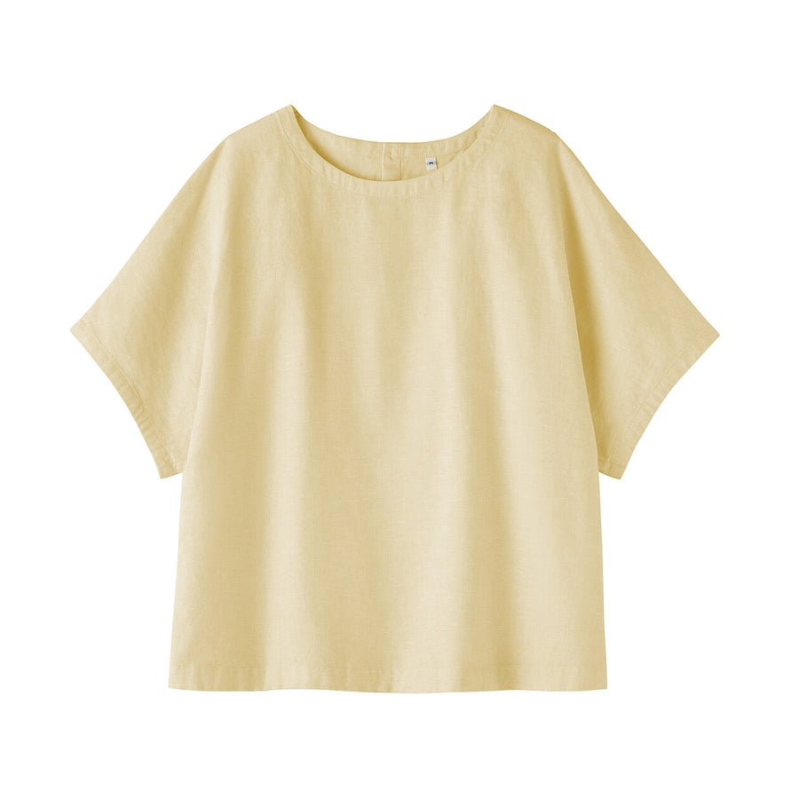 W's Hemp cotton S/S blouse WhiteXS