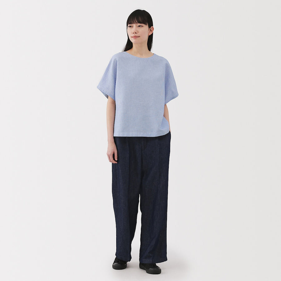 W's Hemp cotton S/S blouse WhiteXS