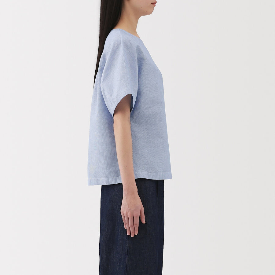W's Hemp cotton S/S blouse WhiteXS